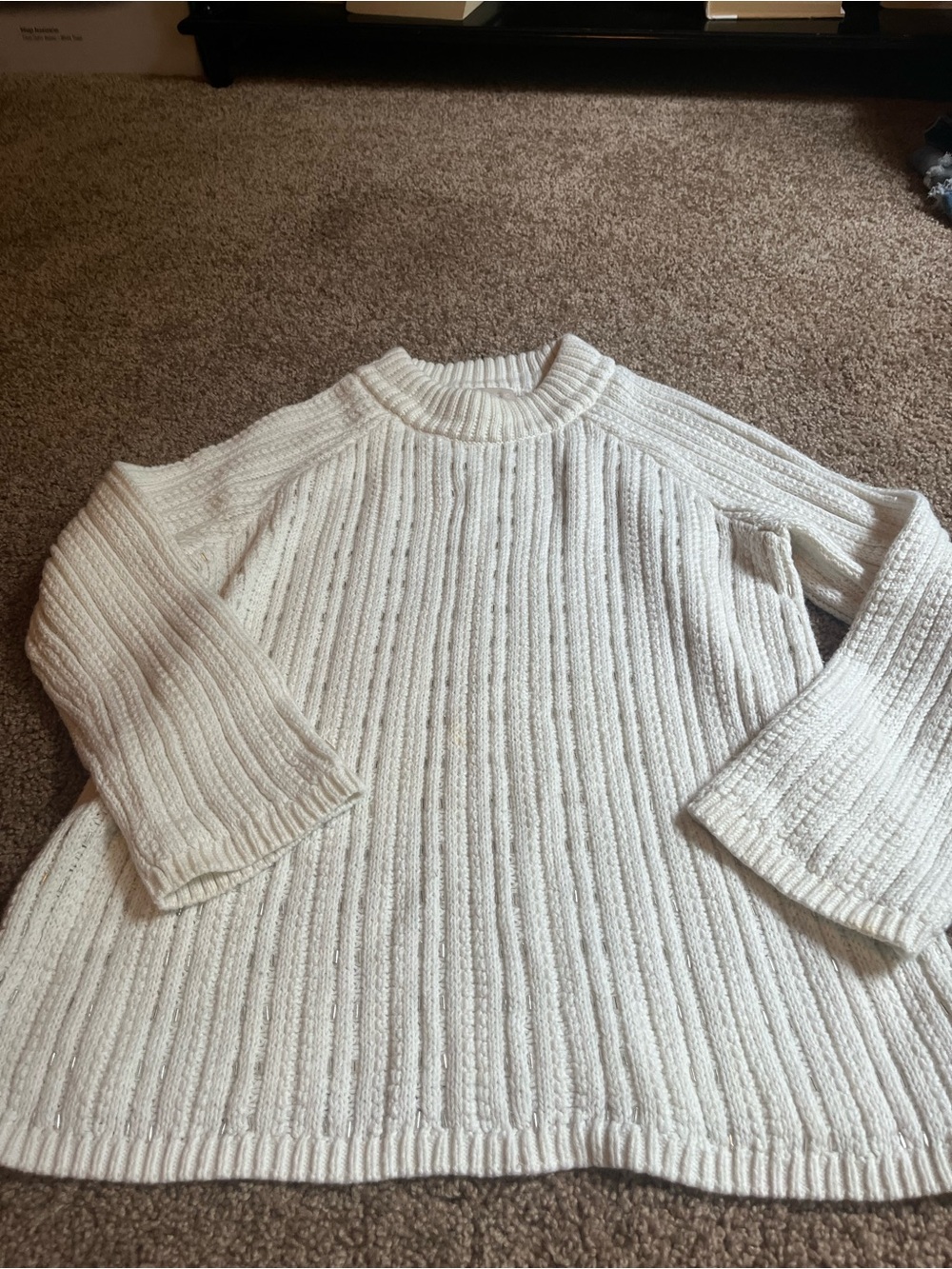 Banana republic Cozy Cream Ribbed Knit Sweater. Cashmere blend small